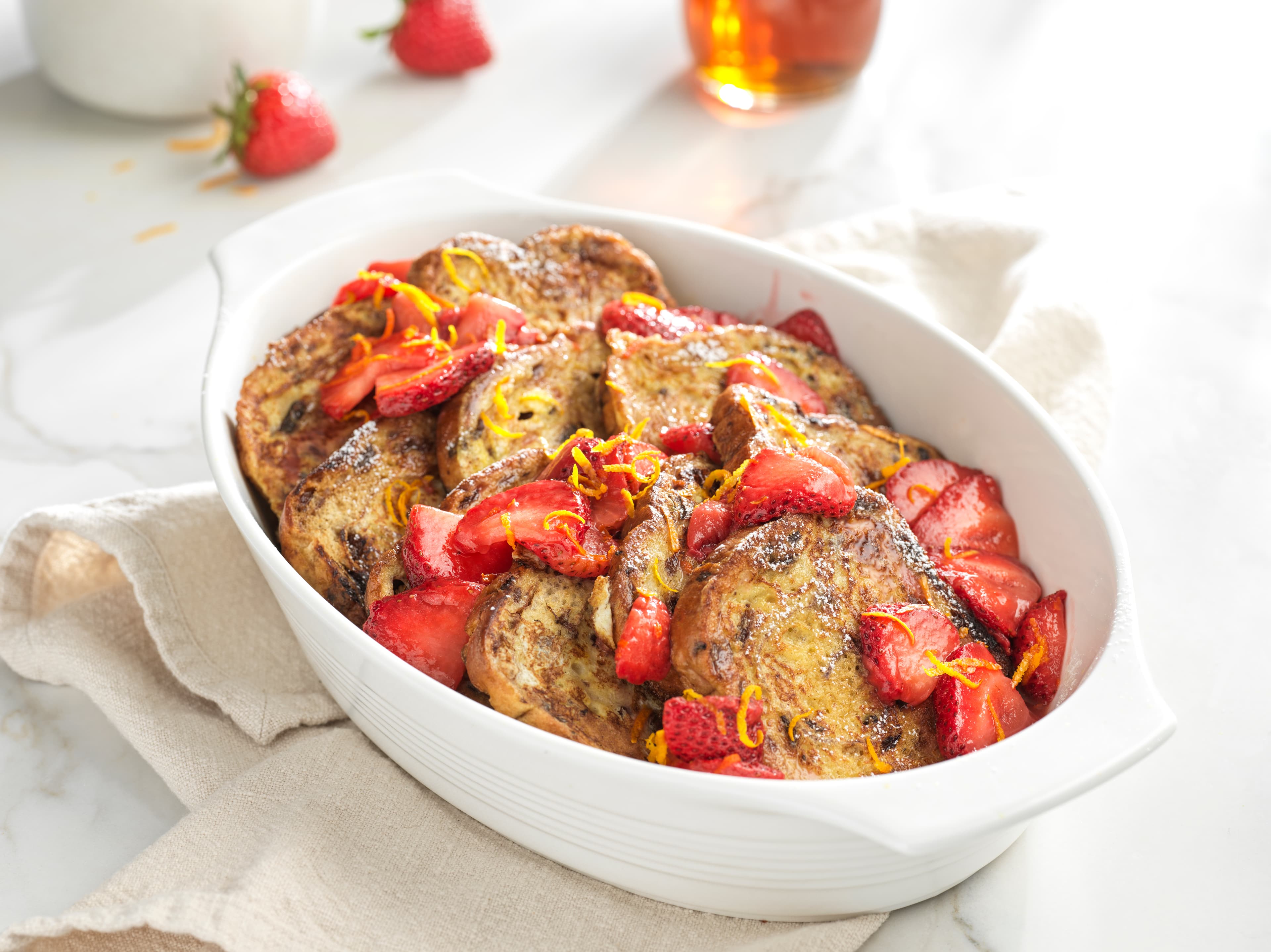 French Toast with Maple Sauteed Strawberries